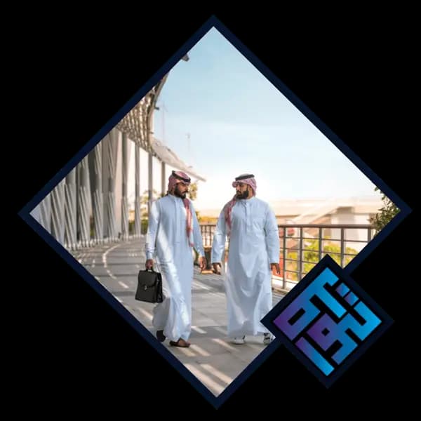 Twaasol team members walking through a modern business district